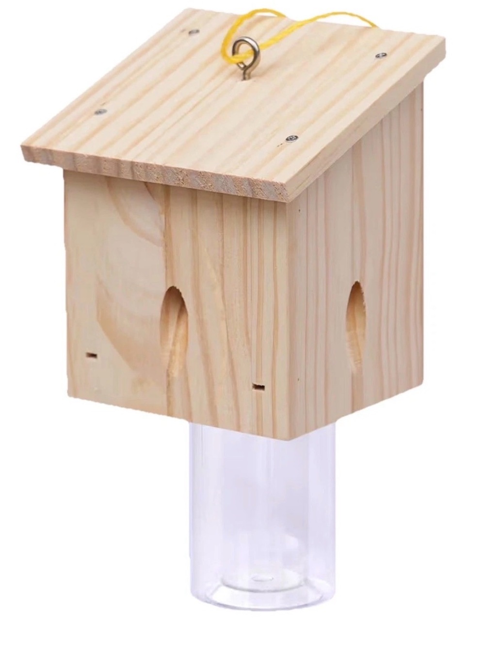 Hanging Wood Carpenter Bee Traps Outdoor with Removable Vault (1 Pack)